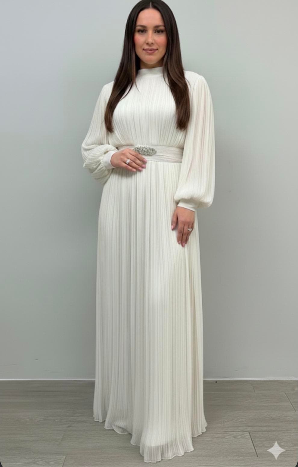 Elegant lavender evening gown