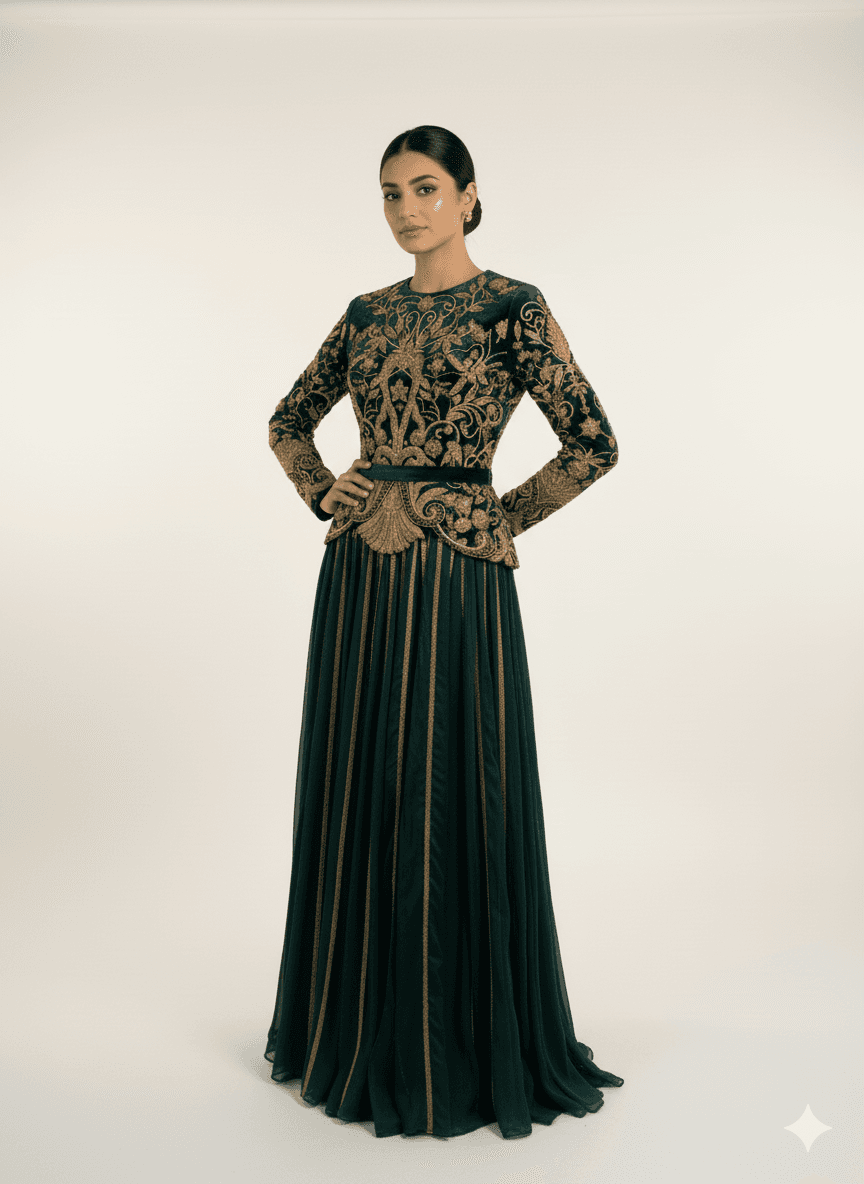 Embellished beaded gown